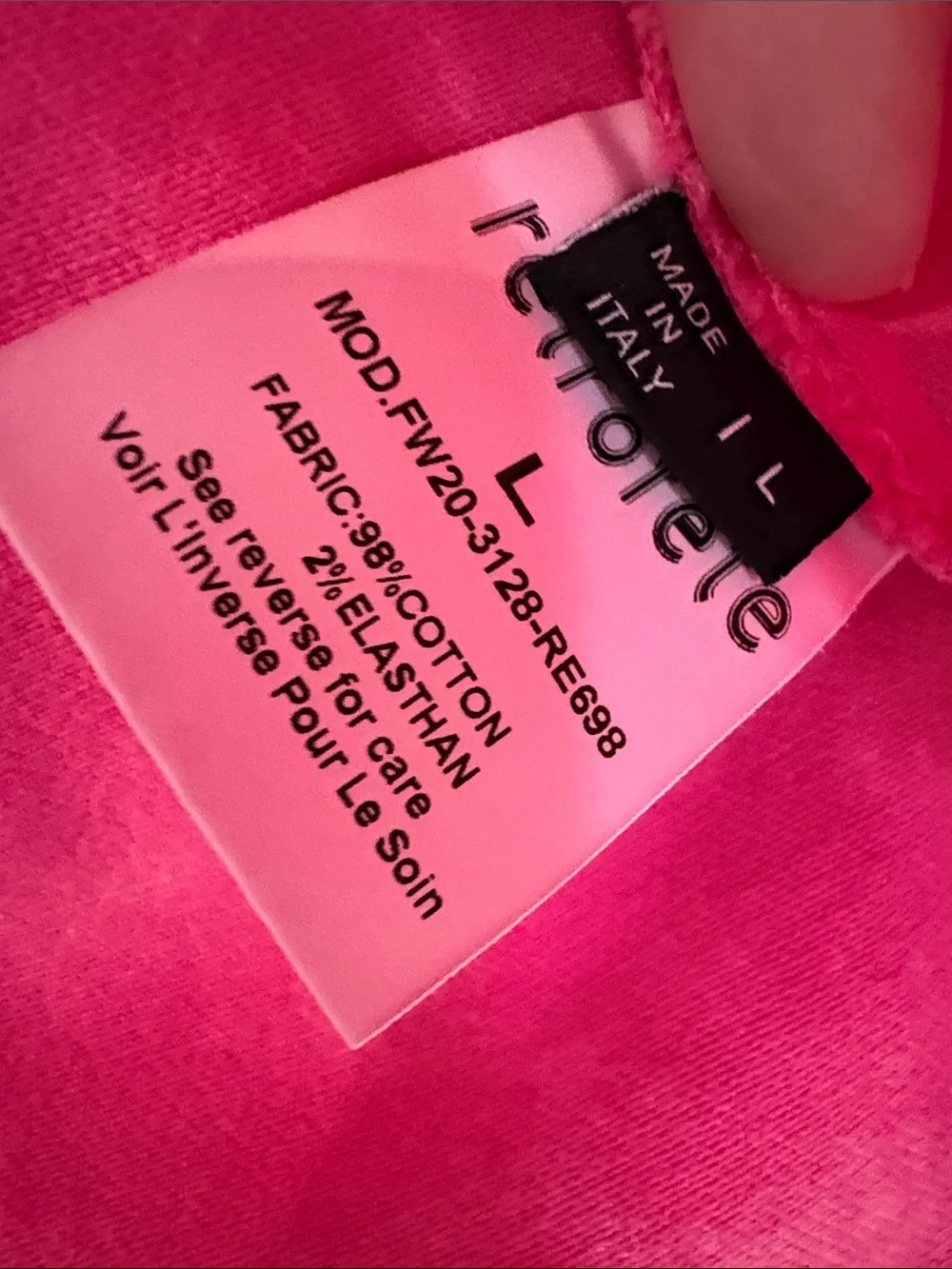 Retrofete pink denim jacket. Size L. Made in Italy